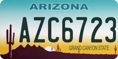 AZ license plate AZC6723