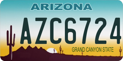 AZ license plate AZC6724