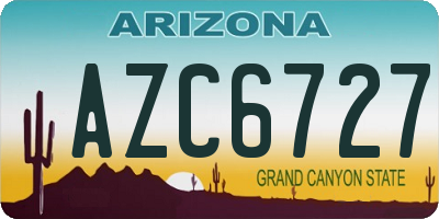 AZ license plate AZC6727