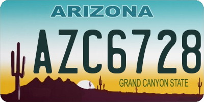 AZ license plate AZC6728
