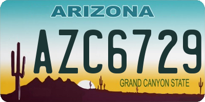 AZ license plate AZC6729