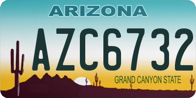 AZ license plate AZC6732