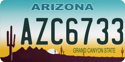 AZ license plate AZC6733