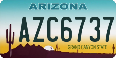 AZ license plate AZC6737