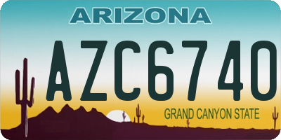 AZ license plate AZC6740