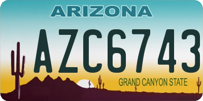 AZ license plate AZC6743