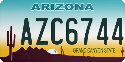 AZ license plate AZC6744