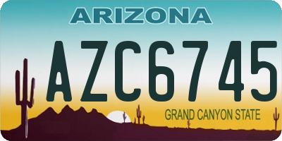 AZ license plate AZC6745