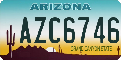 AZ license plate AZC6746