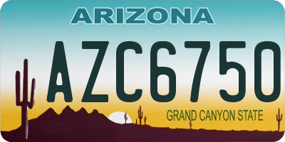 AZ license plate AZC6750