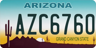 AZ license plate AZC6760