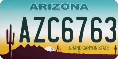 AZ license plate AZC6763