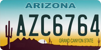 AZ license plate AZC6764