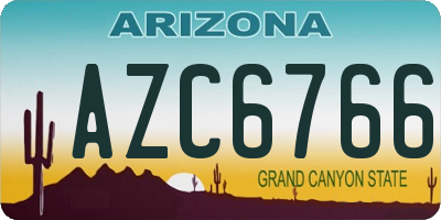 AZ license plate AZC6766