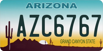 AZ license plate AZC6767