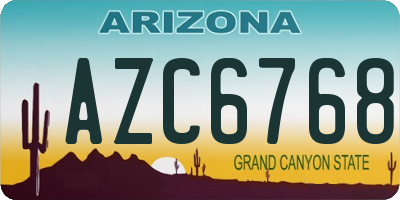 AZ license plate AZC6768
