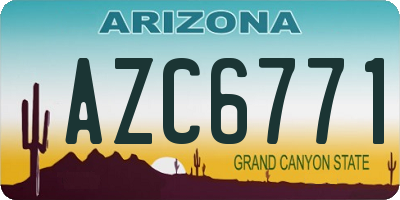 AZ license plate AZC6771