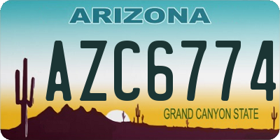 AZ license plate AZC6774
