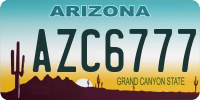 AZ license plate AZC6777