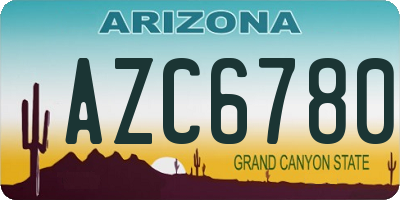 AZ license plate AZC6780