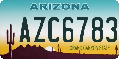 AZ license plate AZC6783