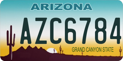 AZ license plate AZC6784