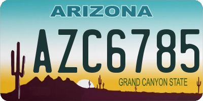 AZ license plate AZC6785
