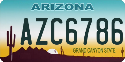 AZ license plate AZC6786