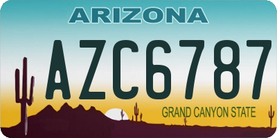 AZ license plate AZC6787