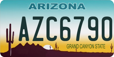 AZ license plate AZC6790
