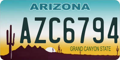 AZ license plate AZC6794