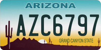 AZ license plate AZC6797