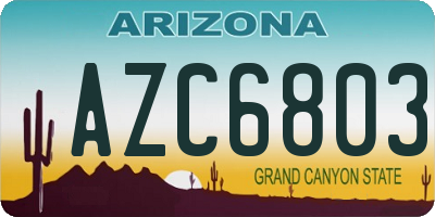 AZ license plate AZC6803