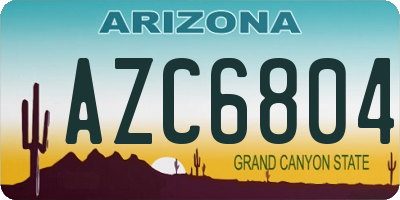 AZ license plate AZC6804