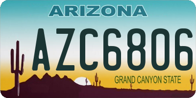 AZ license plate AZC6806