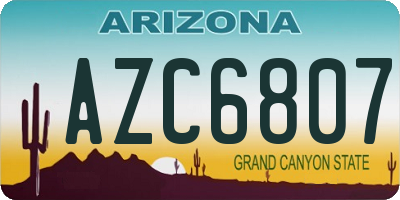 AZ license plate AZC6807