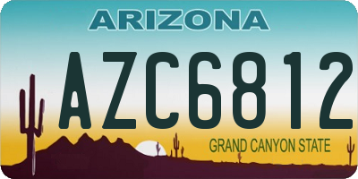 AZ license plate AZC6812