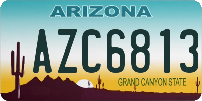 AZ license plate AZC6813