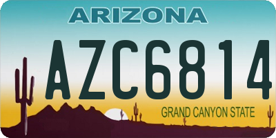 AZ license plate AZC6814