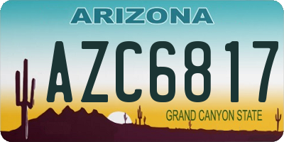 AZ license plate AZC6817