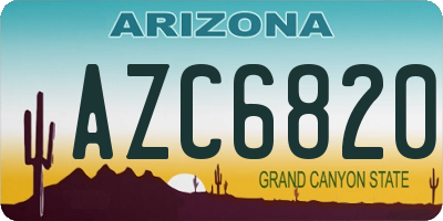 AZ license plate AZC6820