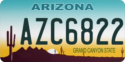 AZ license plate AZC6822