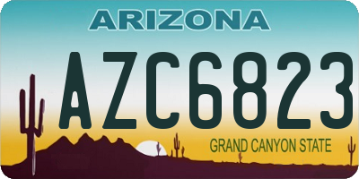 AZ license plate AZC6823