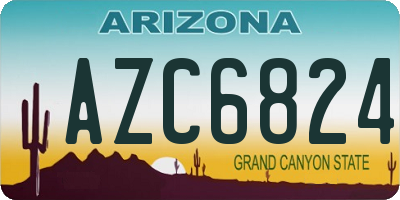 AZ license plate AZC6824