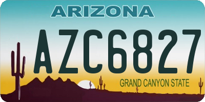 AZ license plate AZC6827