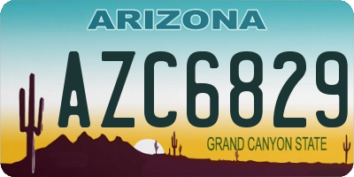 AZ license plate AZC6829