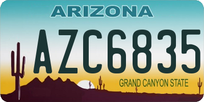 AZ license plate AZC6835
