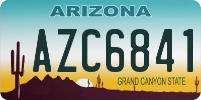 AZ license plate AZC6841
