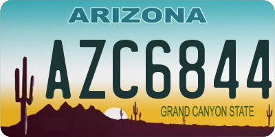 AZ license plate AZC6844