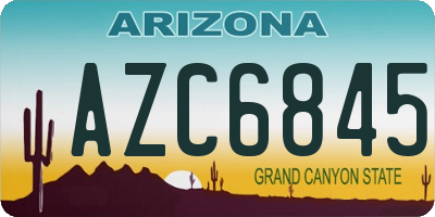 AZ license plate AZC6845